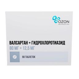 Валсартан+Гидрохлоротиазид таблетки 80 мг+12,5 мг 90 шт