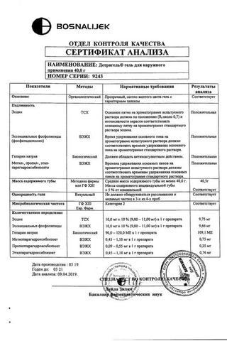 Сертификат Детрагель