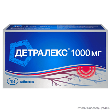 Детралекс 1000 мг таблетки 18 шт