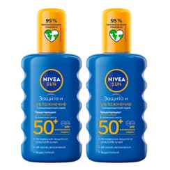 Набор 2Х Nivea Спрей cолнцезащитный Защита и увлажнение SPF 50+ 200 мл