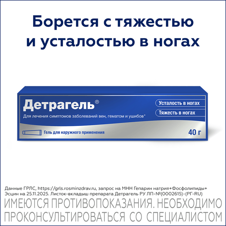 Детрагель гель для наружного применения 40 г