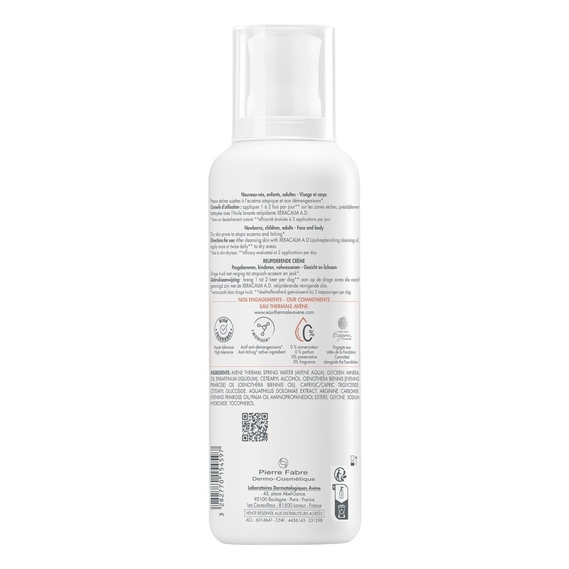 Avene XeraCalm A.D Крем липидовосполняющий для сухой и атопичной кожи 400 мл