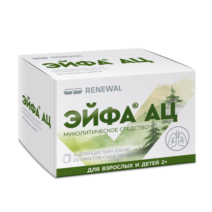 Эйфа АЦ 200 мг гранулы для приготовления раствора 3 г 20 шт