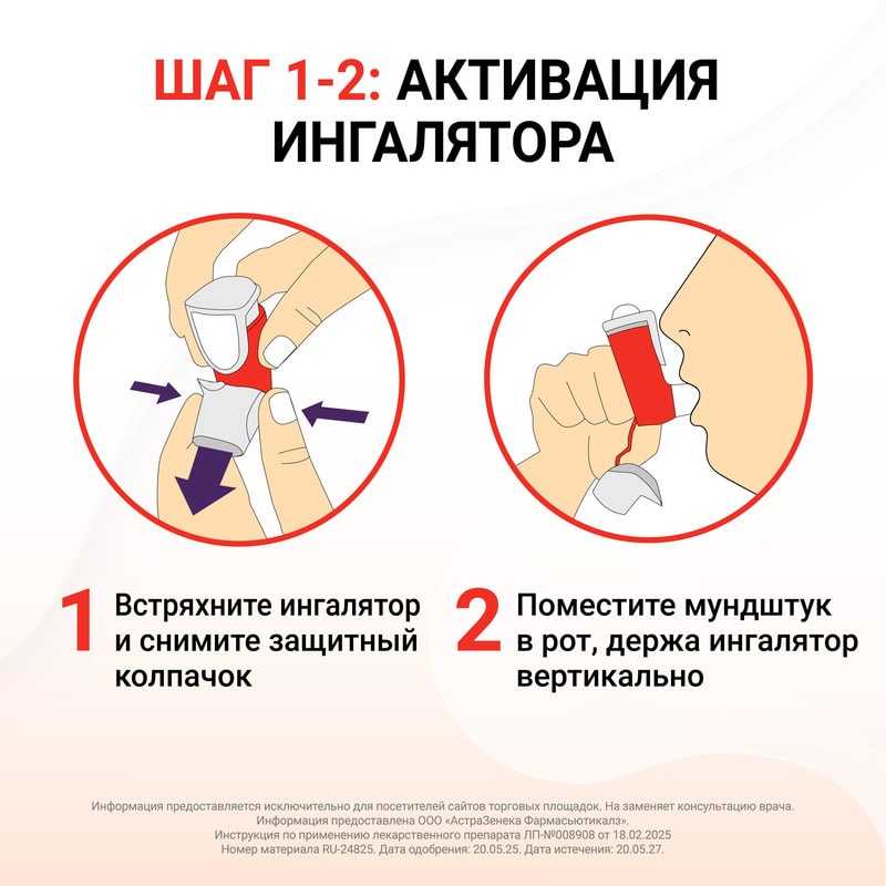Симбикорт Рапихалер 160 мкг/доза+4,5 мкг/доза аэрозоль для ингаляций 120 доз