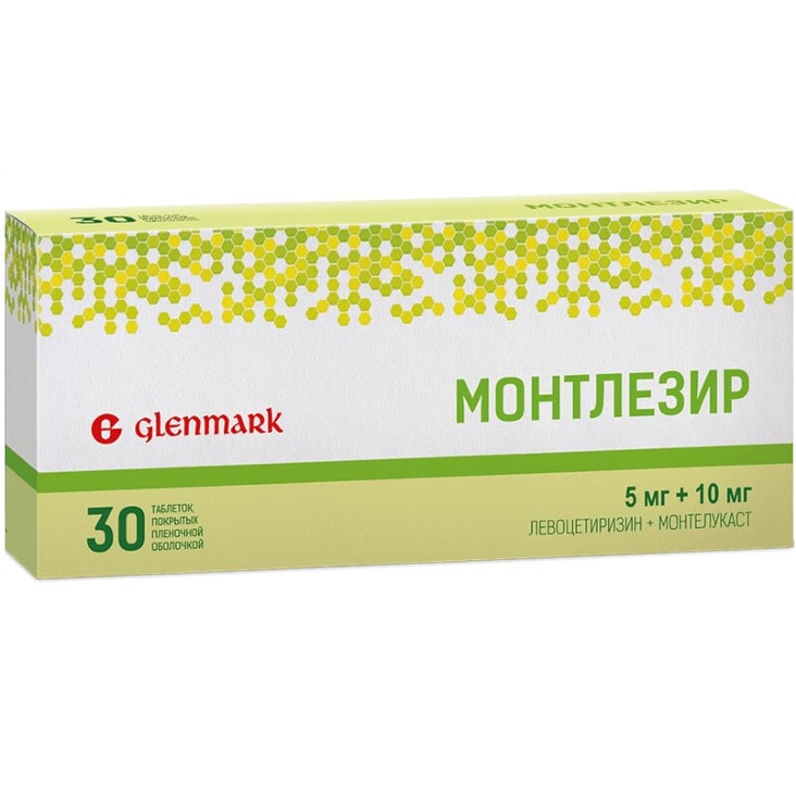 Монтлезир 5 мг+10 мг таблетки 30 шт