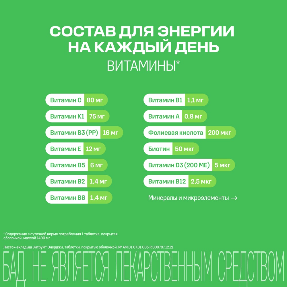 Витрум Энерджи таблетки 30 шт
