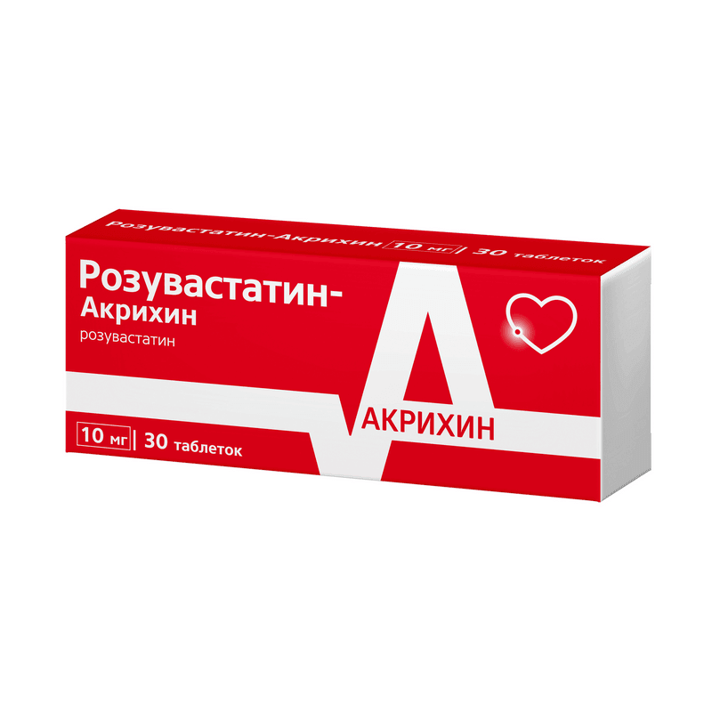 Розувастатин-Акрихин 10 мг таблетки 30 шт