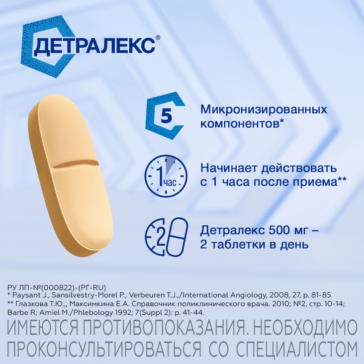 Детралекс 500 мг таблетки 60 шт