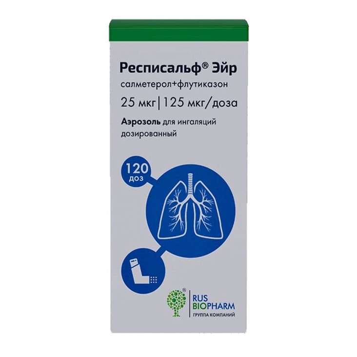 Респисальф Эйр аэрозоль для ингаляций 25 мкг+125 мкг/доза 120доз
