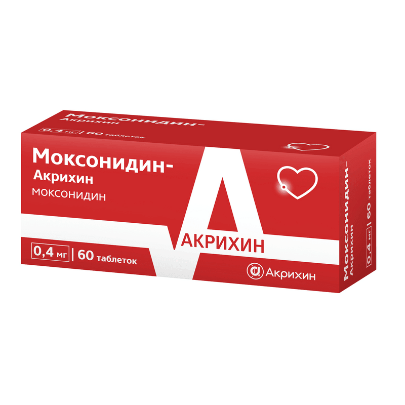 Моксонидин-Акрихин 0,4 мг таблетки 60 шт