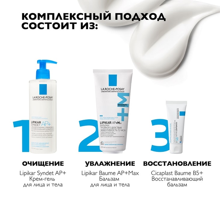 La Roche-Posay Lipikar AP+MAX Бальзам тройного действия для сухой очень сухой и склонной к атопии кожи 200 мл