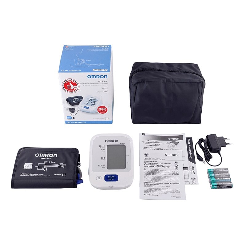 Omron Тонометр автоматический M2 Basic с адаптером и манжетой 22-42 см