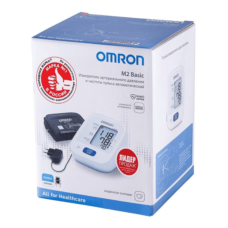 Omron Тонометр автоматический M2 Basic с адаптером и манжетой 22-42 см