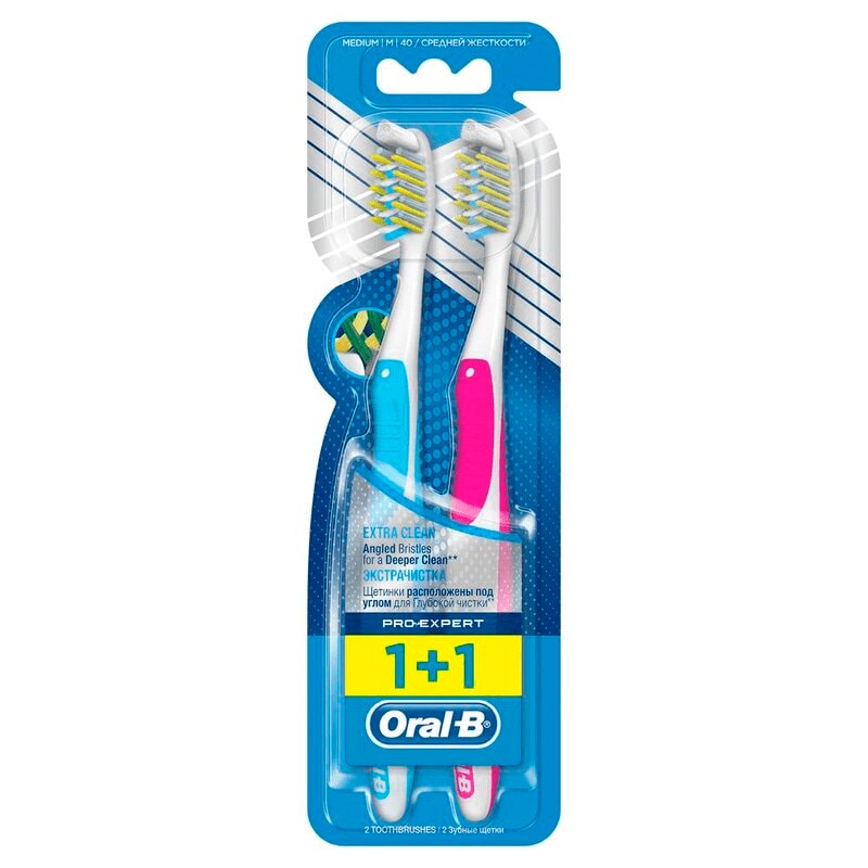 Oral-B 40 Про-Эксперт ЭкстраЧистка Щетка зубная 1+1 шт средняя