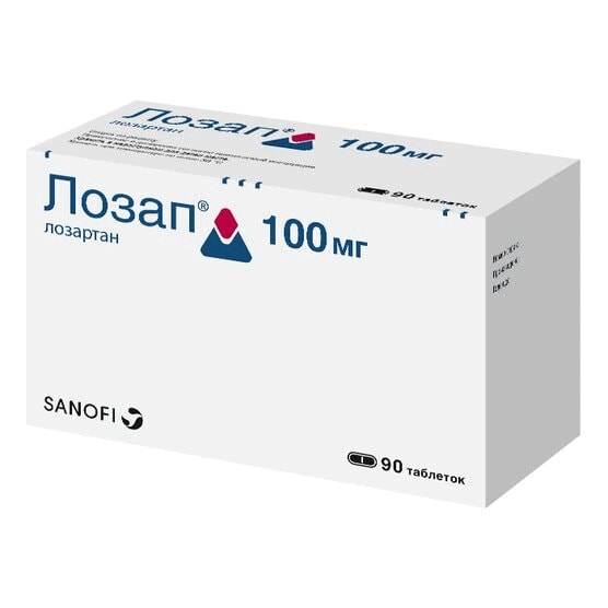 Лозап 100 мг таблетки 90 шт