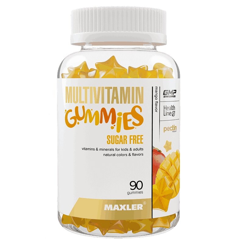 Maxler Gummies Мультивитамины без сахара пастилки жевательные Манго 90 шт