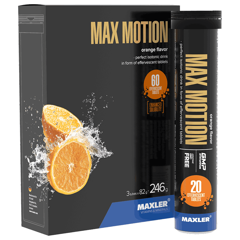 Maxler Max Motion Изотонический напиток таблетки шипучие Апельсин 60 шт