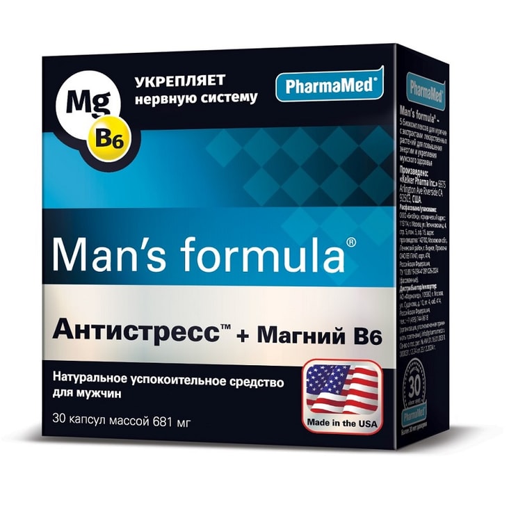 Man's formula Антистресс+Магний В6 капс.30 шт