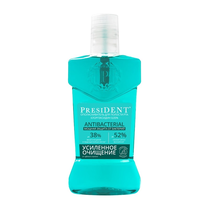 PresiDENT Antibacterial Ополаскиватель для полости рта антибактериальный 400 мл