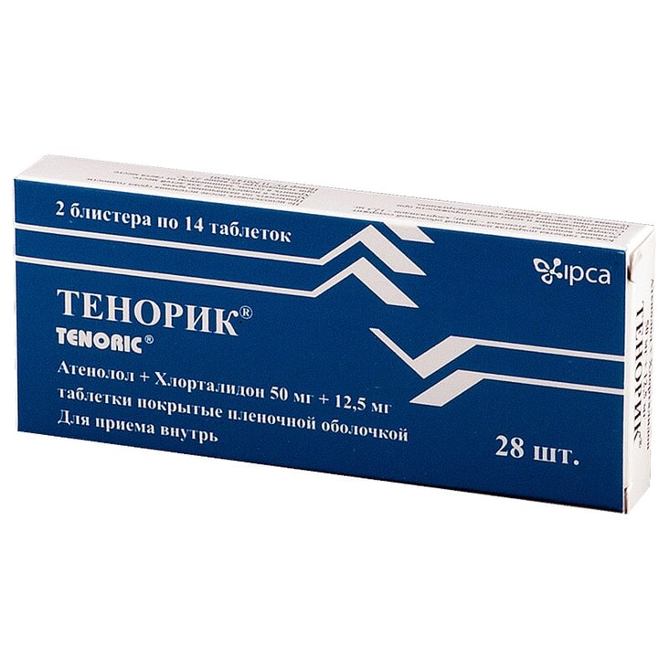 Тенорик 50 мг+12,5 мг таблетки 28 шт