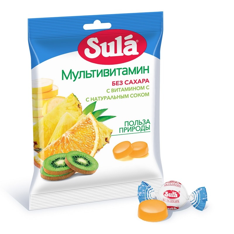 Sula Леденцы диабетические Мультивитамин 60 г