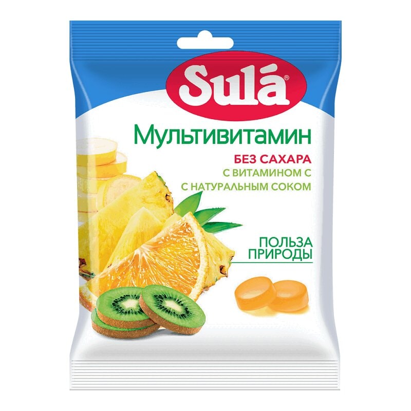 Sula Леденцы диабетические Мультивитамин 60 г