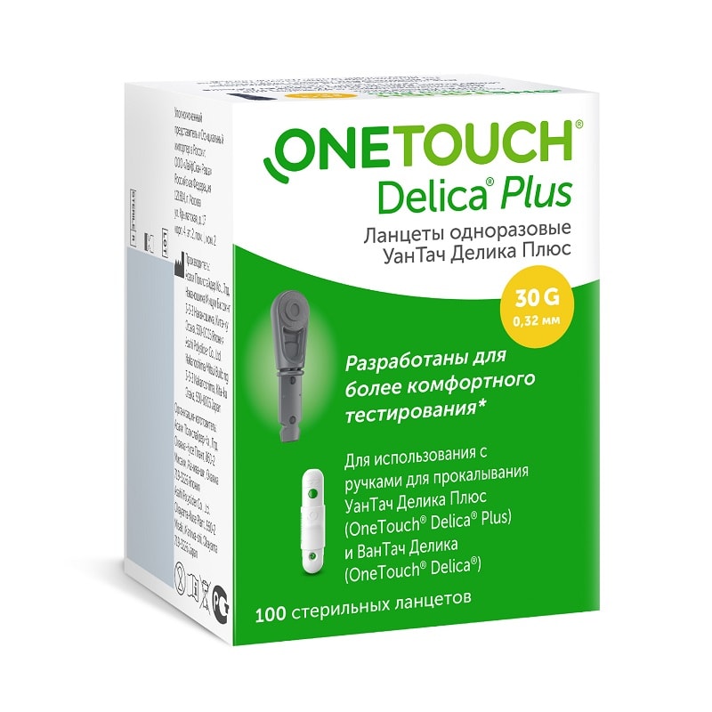 OneTouch Delica Plus Ланцет стерильный 100 шт