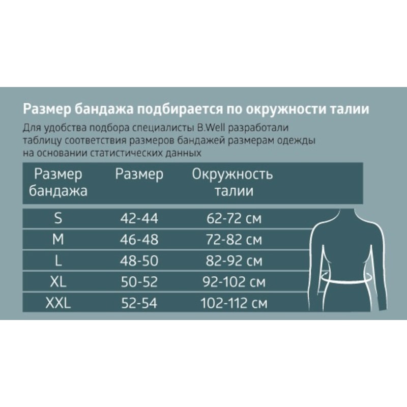 B.Well Care Бандаж на брюшную стенку эластичный W-421 размер L