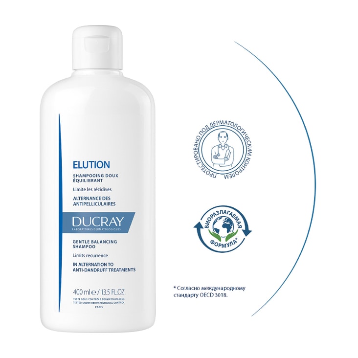 Ducray Elution Шампунь восстанавливающий мягкий балансирующий 400 мл