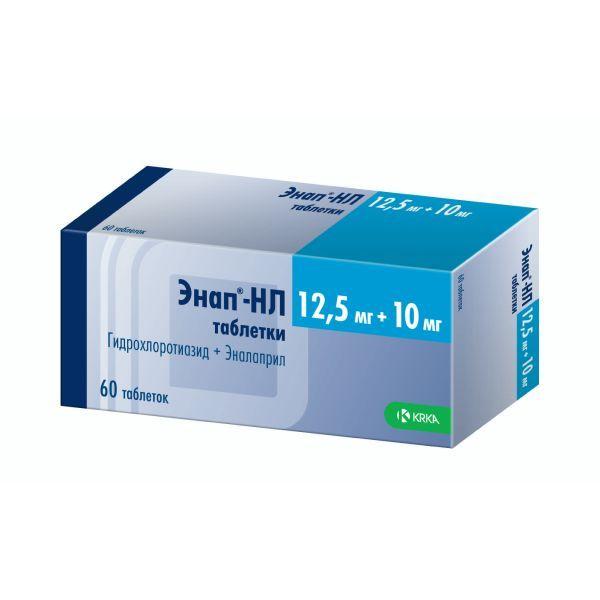 Энап-НЛ таблетки 10 мг+12,5 мг 60 шт