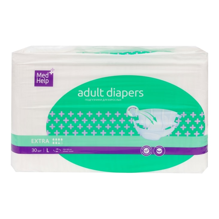 MedHelp Подгузники для взрослых размер L 30 шт