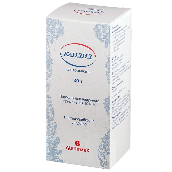 Кандид 10 мг/г порошок для наружного применения 30 г