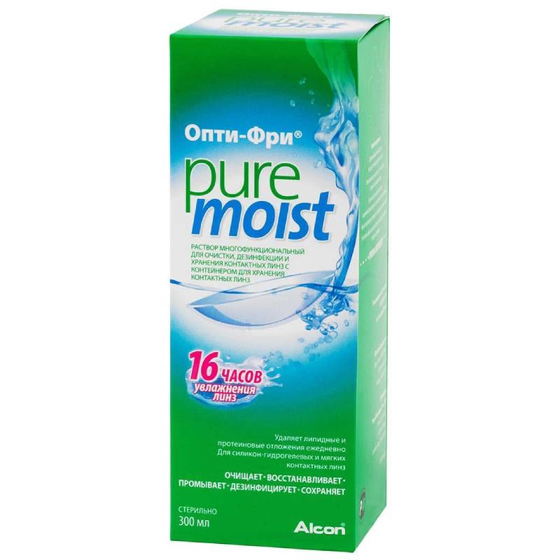 Опти-Фри Pure Moist раствор для контактных линз 300 мл