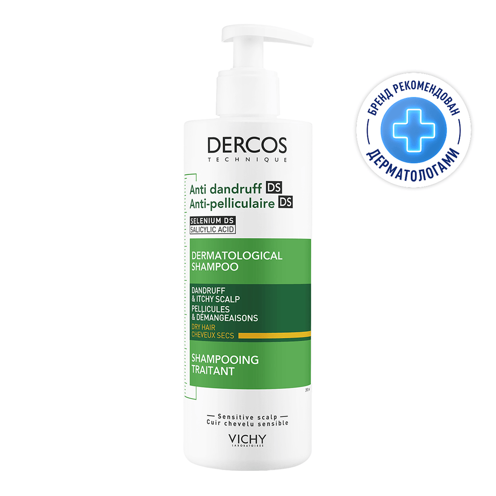 Vichy Dercos Шампунь-уход интенсивный против перхоти для сухих волос 390 мл