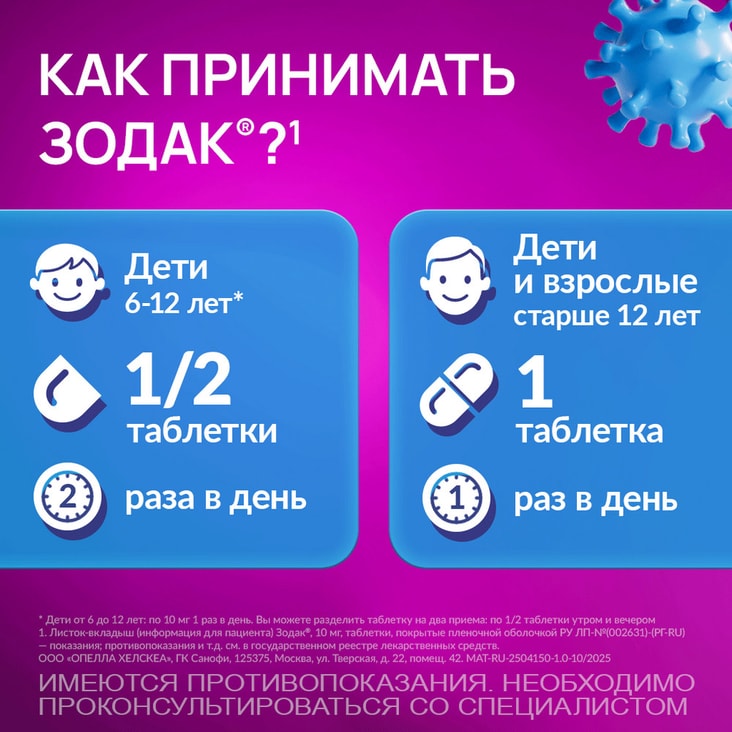 Зодак 10 мг таблетки 10 шт