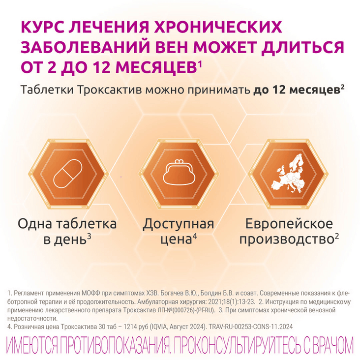 Троксактив 1000 мг таблетки 30 шт