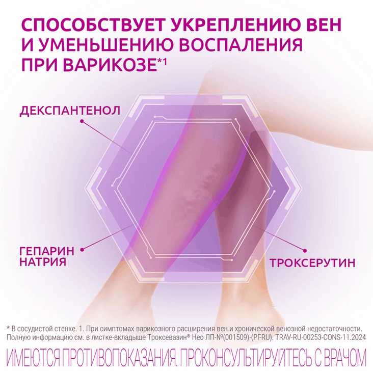 Троксевазин Нео гель для наружного применения 100 г