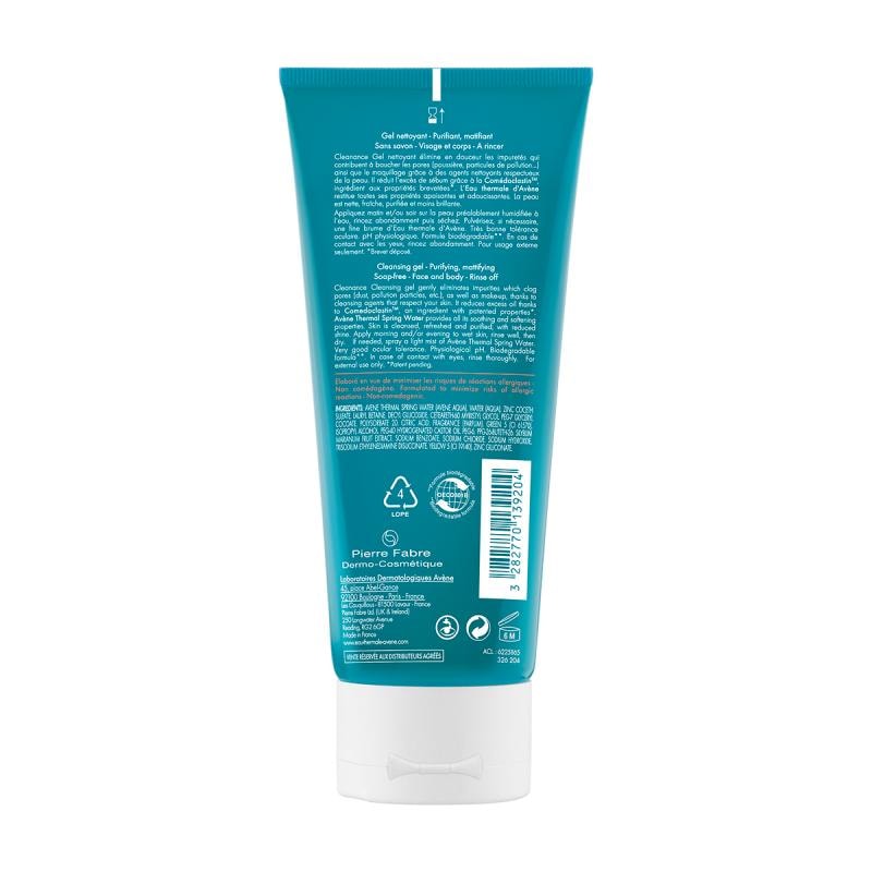 Avene Cleanance Гель очищающий для жирной или склонной к акне кожи лица и тела 200 мл