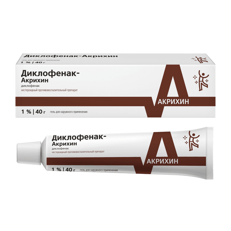 Диклофенак-Акрихин 1% гель для наружного применения 40 г