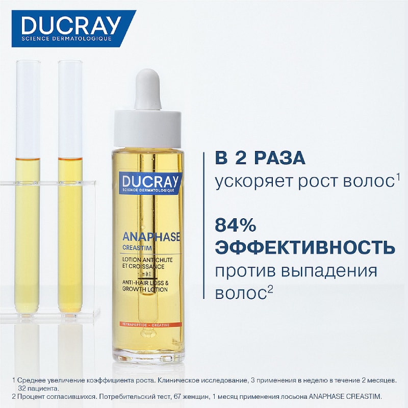 Ducray Anaphase Creastim Лосьон для роста волос замедляющий выпадение 60 мл
