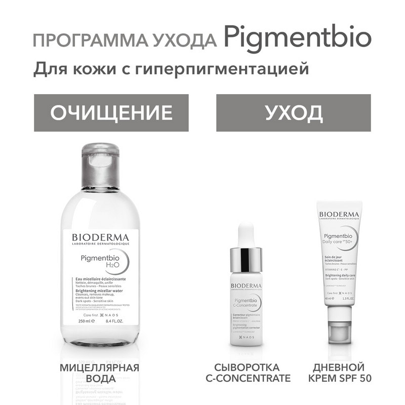 Bioderma Pigmentbio Daily care SPF 50+ Крем дневной осветляющий для кожи с гиперпигментацией 40 мл