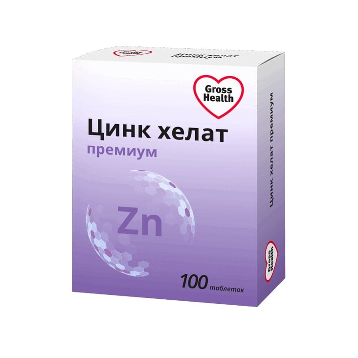 Gross Health Цинк хелат Премиум таблетки 100 шт