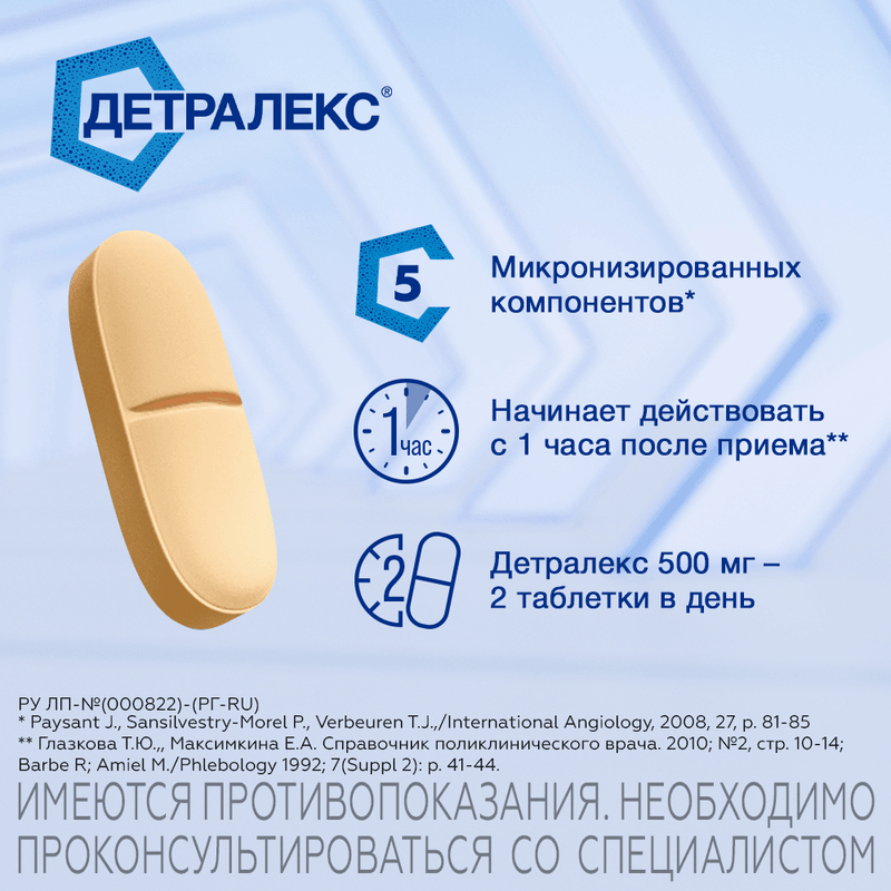 Детралекс 500 мг таблетки 30 шт