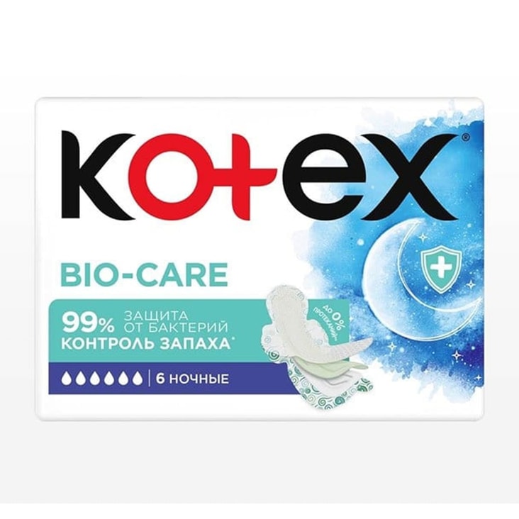 Kotex Bio-Care Прокладки гигиенические Ночные 6 шт