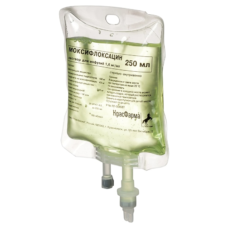 Моксифлоксацин 1,6 мг/мл раствор для инфузий 250 мл