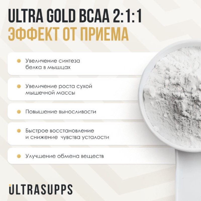 Ultrasupps BCAA 2:1:1 Комплекс аминокислот порошок Малина 300 г
