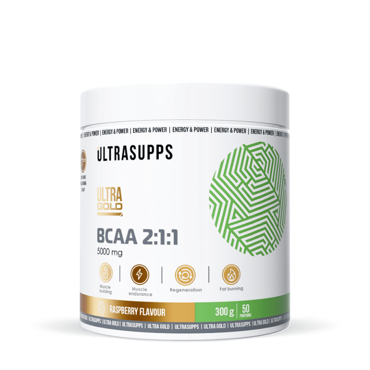 Ultrasupps Ultra Gold BCAA 2:1:1 порошок Малина 300 г