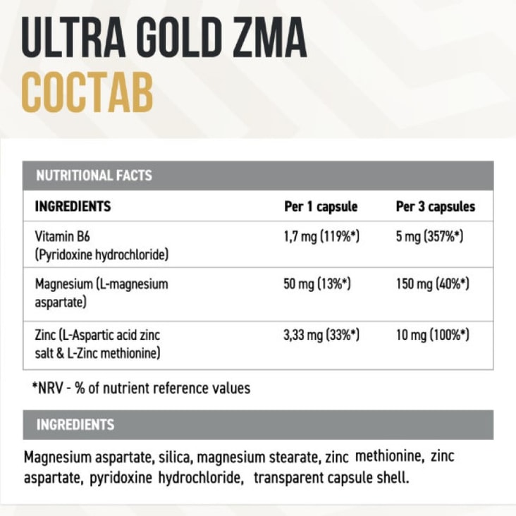 Ultrasupps Ultra Gold ZMA капсулы 90 шт