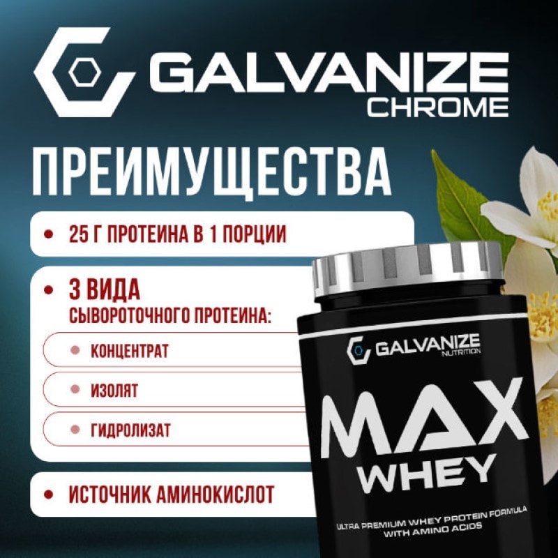 Galvanize Макс Сывороточный протеин порошок Ваниль 900 г