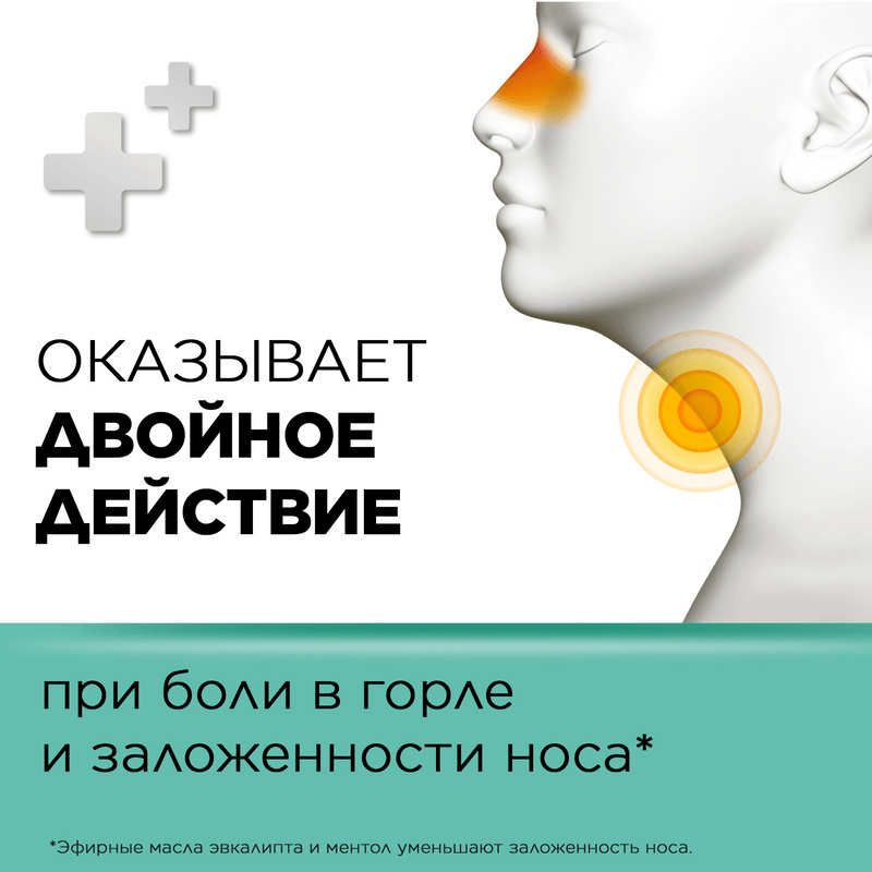 Стрепсилс с Ментолом и Эвкалиптом таблетки для рассасывания 24 шт